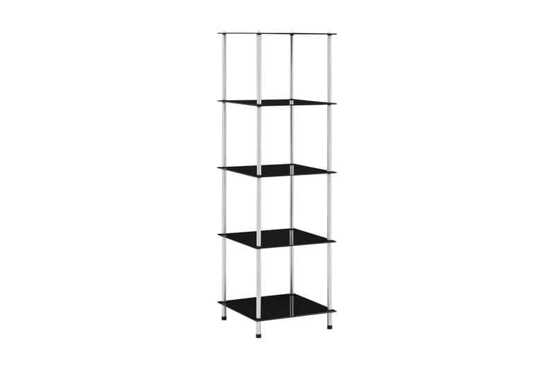 Reol Med 5 Hylder 40x40x130 cm Hærdet Glas Sort - Opbevaring - Hylder & Reoler - Bogreol