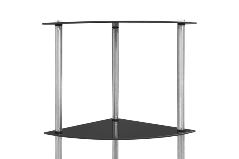 reol med 6 hylder 30x30x160 cm hærdet glas - Sort - Opbevaring - Hylder & Reoler - Bogreol