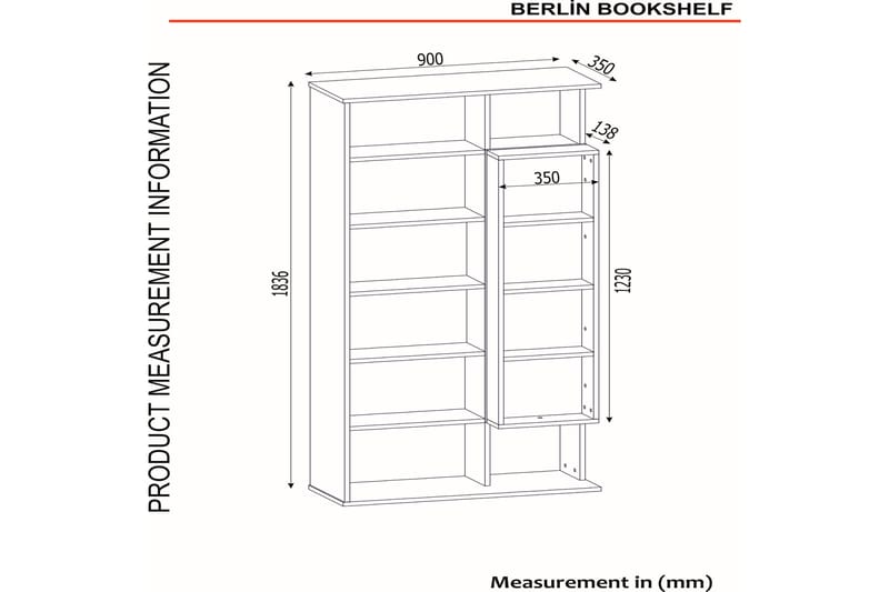 Retzow Reol 35x90 cm - Teak - Opbevaring - Hylder & Reoler - Bogreol