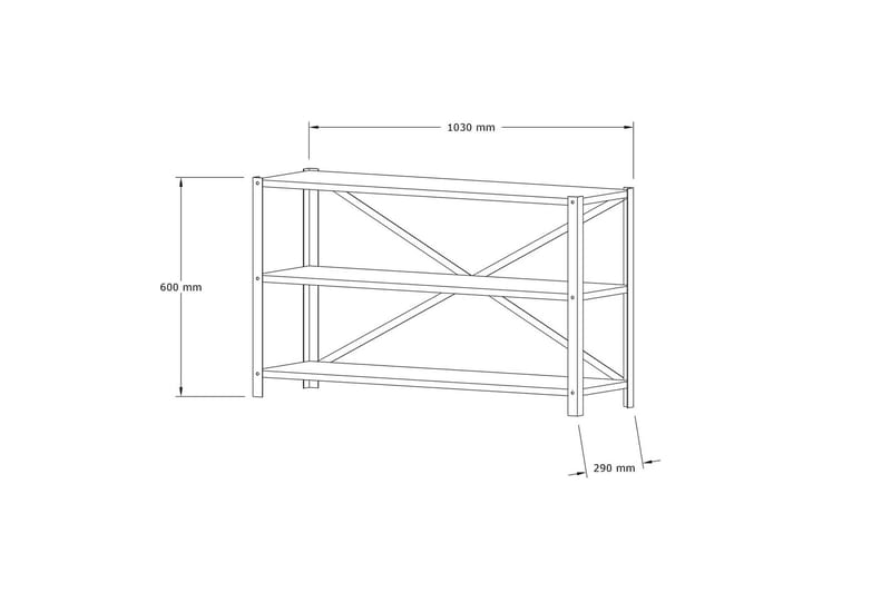 Rinorea Bogreol 103x60 cm - Blå - Opbevaring - Hylder & Reoler - Bogreol