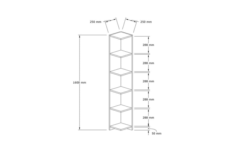 Rinorea Bogreol 25x160 cm - Hvid - Opbevaring - Hylder & Reoler - Bogreol