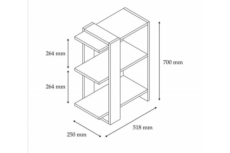 Rinorea Bogreol 51,8x70 cm - Antracit - Opbevaring - Hylder & Reoler - Bogreol