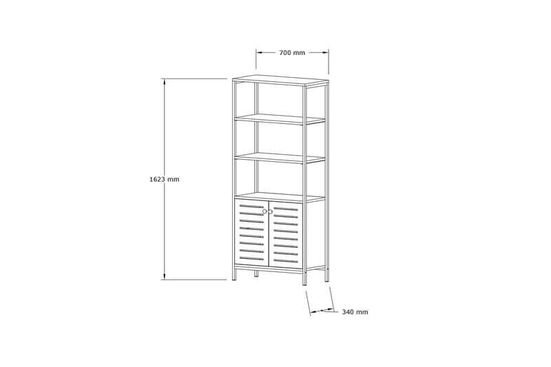 Rinorea Bogreol 70x162,2 cm - Blå - Opbevaring - Hylder & Reoler - Bogreol