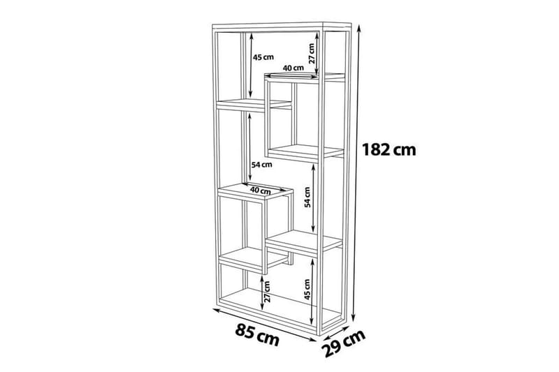 Rinorea Bogreol 85x182 cm - Brun - Opbevaring - Hylder & Reoler - Bogreol