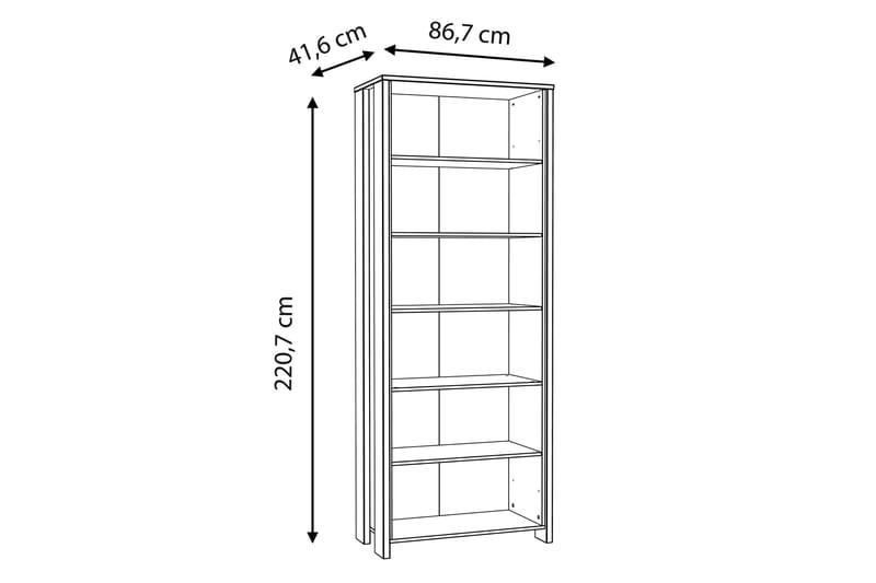 Torelles Reol 42x87 cm - Brun / grå - Opbevaring - Hylder & Reoler - Bogreol