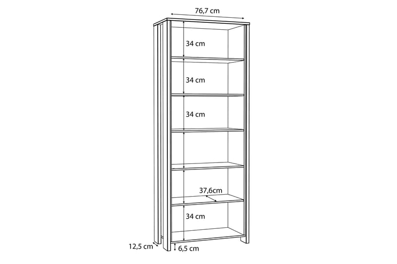 Torelles Reol 42x87 cm - Brun / grå - Opbevaring - Hylder & Reoler - Bogreol