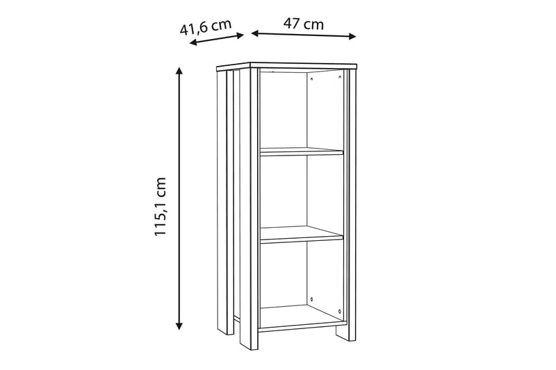 Torelles Reol 47x115 cm - Brun / grå - Opbevaring - Hylder & Reoler - Bogreol