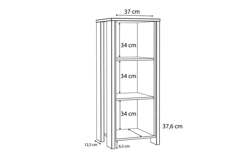 Torelles Reol 47x115 cm - Brun / grå - Opbevaring - Hylder & Reoler - Bogreol