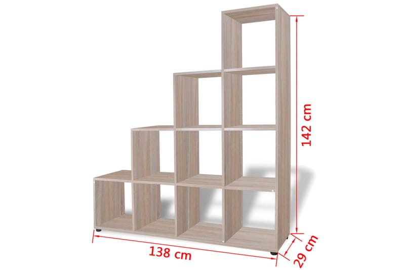 Trappeformet Bogreol/Displayhylde 142 Cm Eg - Brun - Opbevaring - Hylder & Reoler - Bogreol