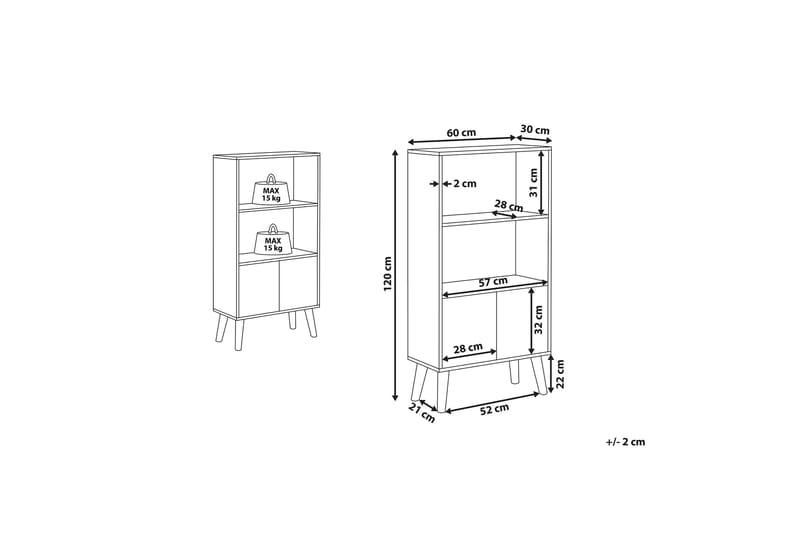 Vicosa Reol 60x30 cm - Mørkt Træ - Opbevaring - Hylder & Reoler - Bogreol