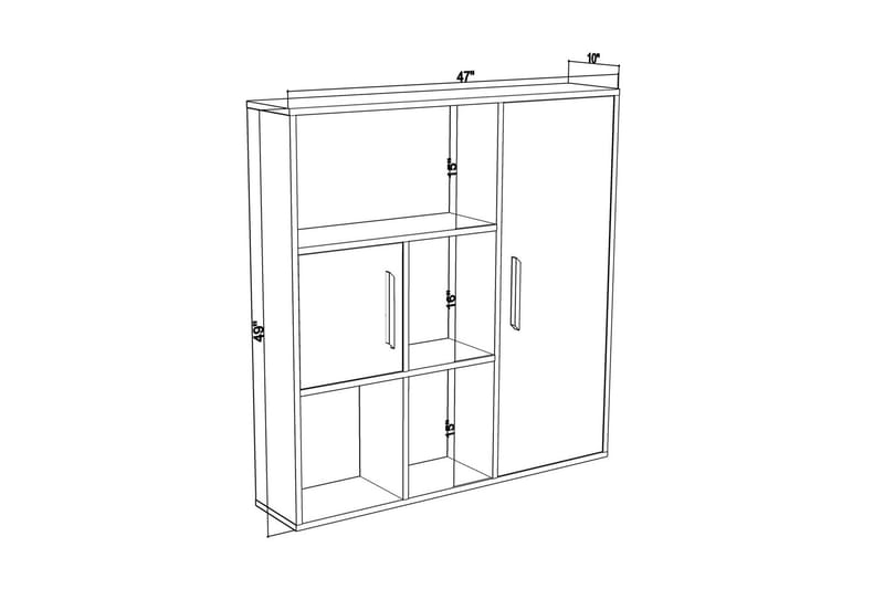 Wixoe Bogreol 120x25 cm - Hvid/Antracit - Opbevaring - Hylder & Reoler - Bogreol