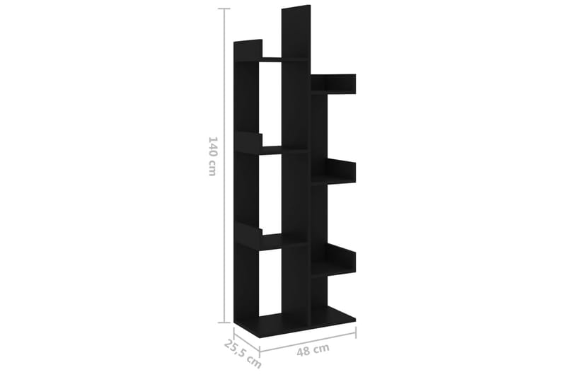 bogskab 48x25,5x140 cm spånplade sort - Sort - Opbevaring - Hylder & Reoler - Bogreol