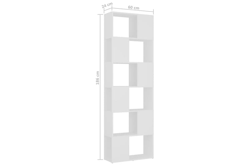 bogskab/rumdeler 60x24x186 cm spånplade hvid - Hvid - Opbevaring - Hylder & Reoler - Bogreol