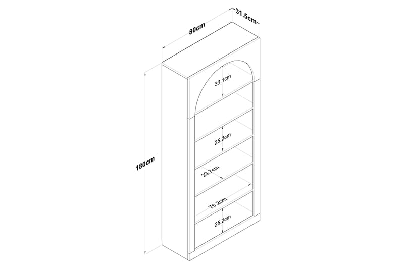 Eimar Reol 80 cm - Hvid - Opbevaring - Hylder & Reoler - Bogreol