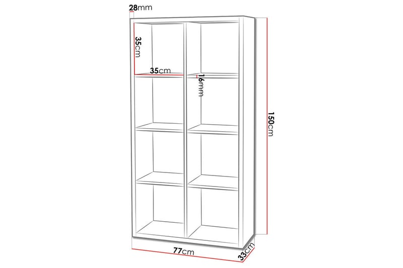 Franzine Bogreol 77 cm - Beige - Opbevaring - Hylder & Reoler - Bogreol