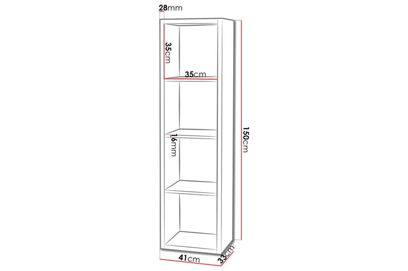 Franzine Bokhylle 41 cm - Hvid - Opbevaring - Hylder & Reoler - Bogreol