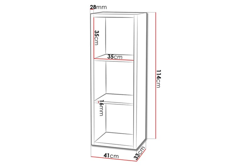 Franzine Bokhylle 41 cm - Hvid - Opbevaring - Hylder & Reoler - Bogreol