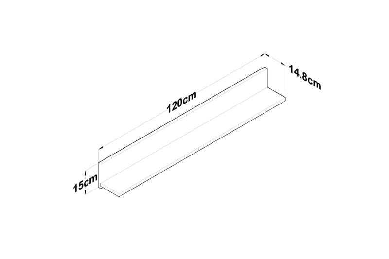 Friederich Væghylde 120 cm - Valnød/Antracit - Opbevaring - Hylder & Reoler - Væghylde & vægreol