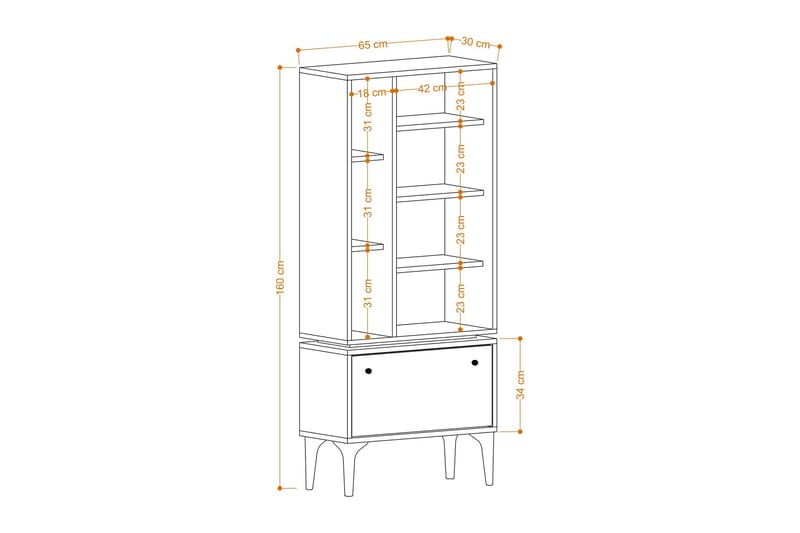 Hakan Reol 65 cm - Eg/Sort - Opbevaring - Hylder & Reoler - Bogreol