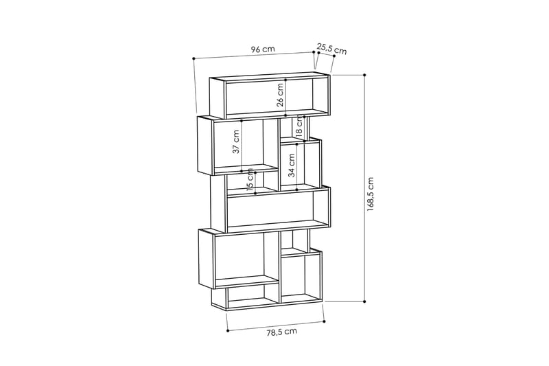 Hardy Bokhylla 96 cm - Brun - Opbevaring - Hylder & Reoler - Bogreol