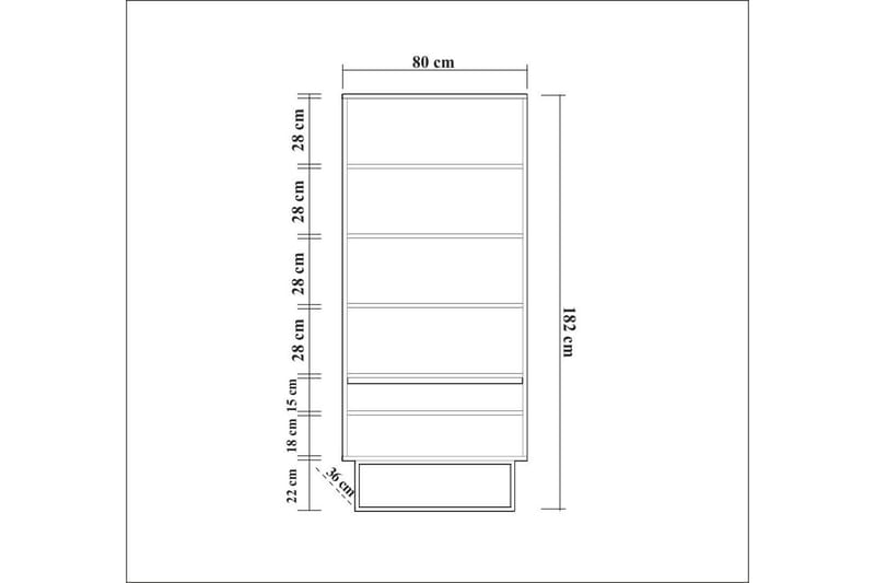 Laxus Reol 80 cm - Beige - Opbevaring - Hylder & Reoler - Bogreol