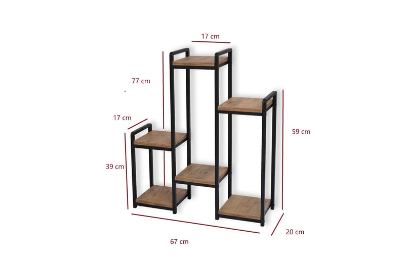 Pienk Lagerhylde 20x67 cm - Brun/Sort - Opbevaring - Hylder & Reoler - Opbevaringshylde - Lagerhykde