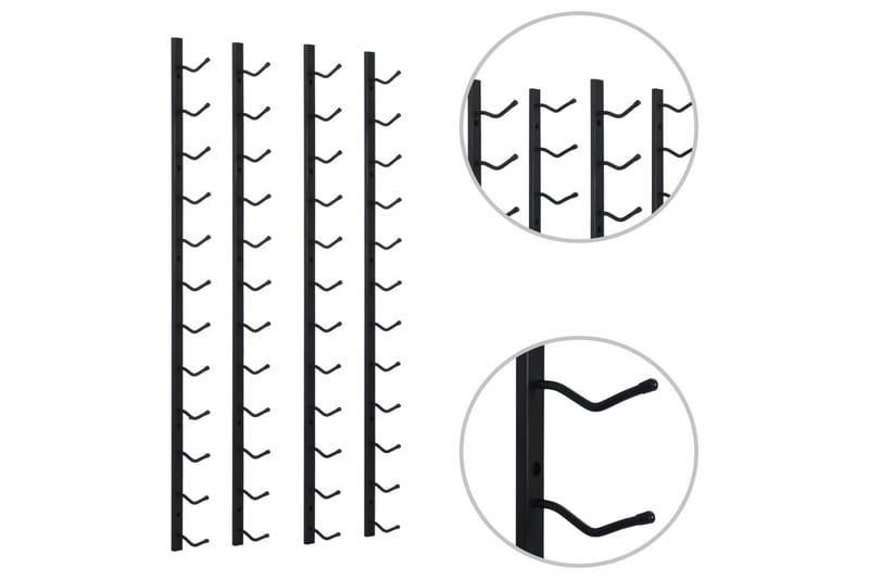 Vægmonteret Vinreoler Til 12 Vinflasker 2 Stk. Sort Jern - Sort - Opbevaring - Hylder & Reoler - Opbevaringshylde - Vinstativ & vinhylde