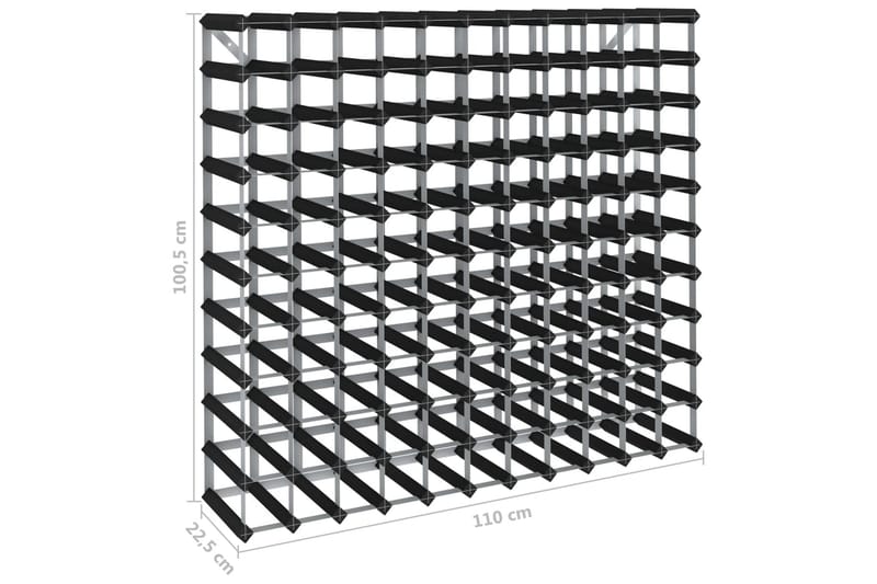 vinreol til 120 flasker massivt fyrretræ sort - Sort - Opbevaring - Hylder & Reoler - Opbevaringshylde - Vinstativ & vinhylde