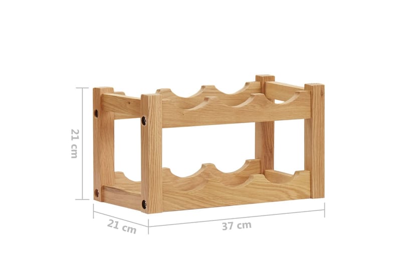 Vinreol Til 6 Flasker 37x21x21 cm Massivt Egetræ - Opbevaring - Hylder & Reoler - Opbevaringshylde - Vinstativ & vinhylde