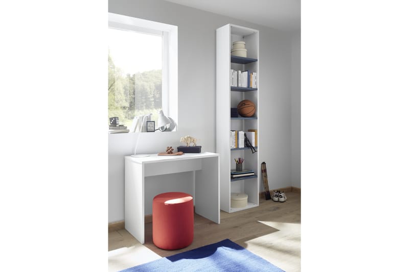 Periera Garderobe Åben Gavl 50 cm - Hvid/Blå - Opbevaring - Hylder & Reoler