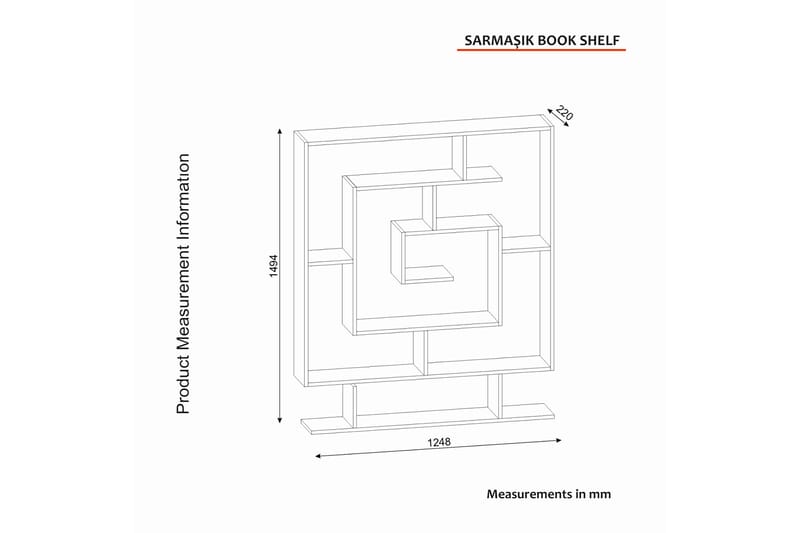 Sarmasik Reol 124,8 cm - Beige - Opbevaring - Hylder & Reoler - Bogreol