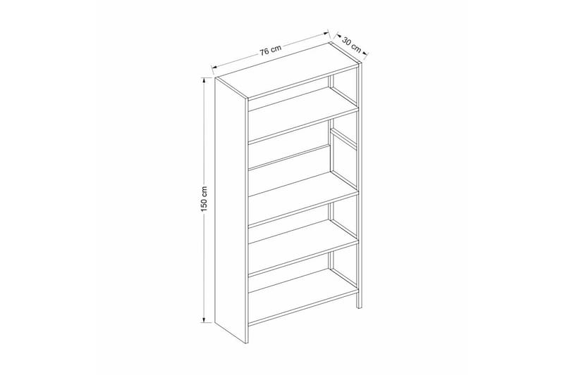 Tiran Reol 90 cm - Antracit/Eg/Sort - Opbevaring - Hylder & Reoler - Bogreol