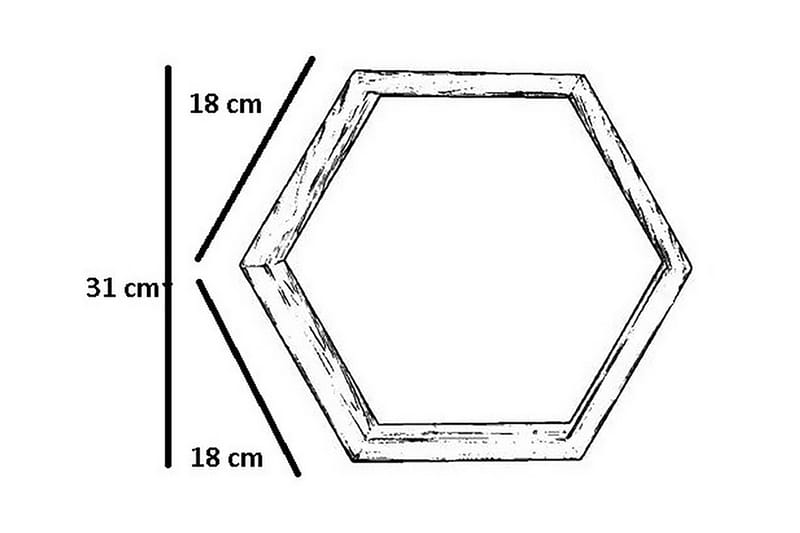 Andifli Væghylde 31x31 cm - Brun - Opbevaring - Hylder & Reoler - Væghylde & vægreol