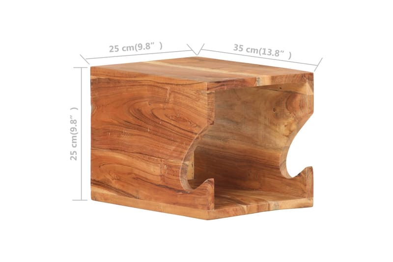 Cykelophæng til væg 35x25x25 cm massivt akacietræ - Opbevaring - Hylder & Reoler - Væghylde & vægreol