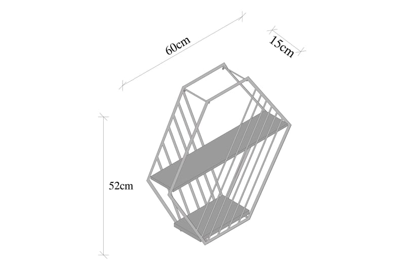 Gullugso Hylde 15x60 cm 2 stk - Sort / valnød - Opbevaring - Hylder & Reoler - Væghylde & vægreol