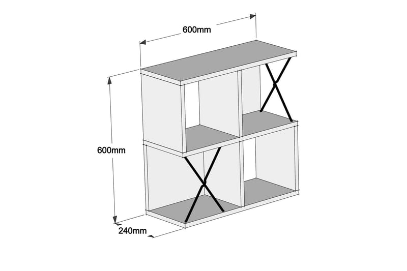 Hovdane Væghylde 60 cm - Hvid / Sort - Opbevaring - Hylder & Reoler - Væghylde & vægreol