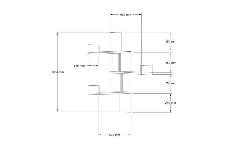 Hylde 20x105 cm 3 stk - Hvid - Opbevaring - Hylder & Reoler - Væghylde & vægreol