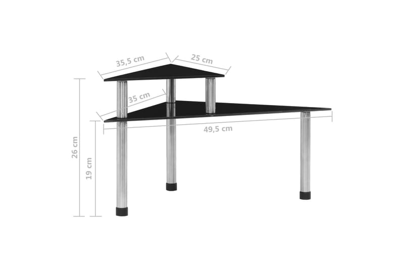 Køkkenreol 49,5x35x26 cm hærdet glas sort - Sort - Opbevaring - Hylder & Reoler - Væghylde & vægreol