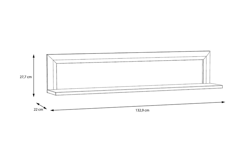 Kulatas Væghylde 22x133 cm - Hvid/Brun - Opbevaring - Hylder & Reoler - Væghylde & vægreol
