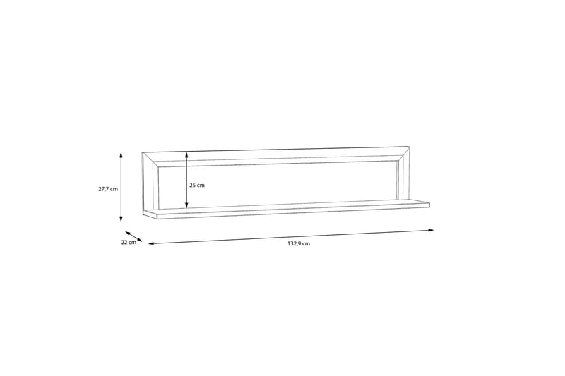Kulatas Væghylde 22x133 cm - Hvid/Brun - Opbevaring - Hylder & Reoler - Væghylde & vægreol