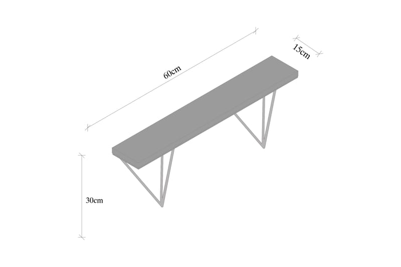 Neubs Hylde 15x60 cm - Sort / valnød - Opbevaring - Hylder & Reoler - Væghylde & vægreol