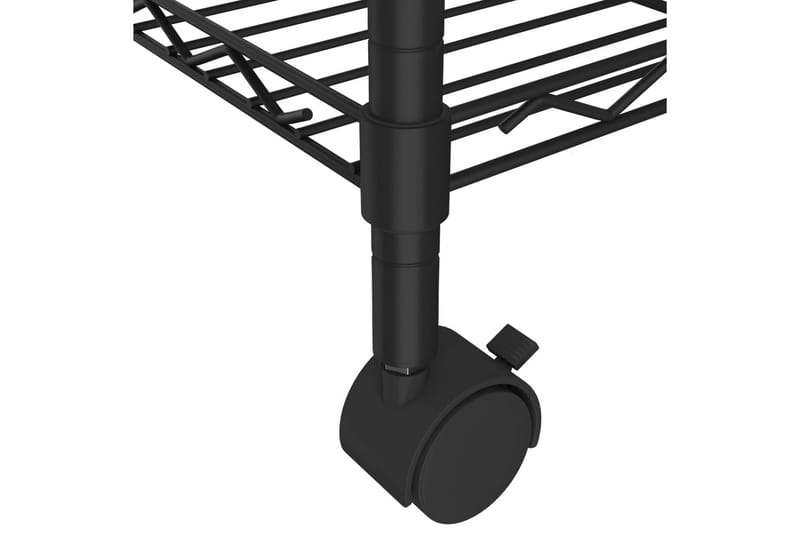 Opbevaringsreol med 5 hylder & hjul 75x35x155 cm 250 kg sort - Sort - Opbevaring - Hylder & Reoler - Væghylde & vægreol