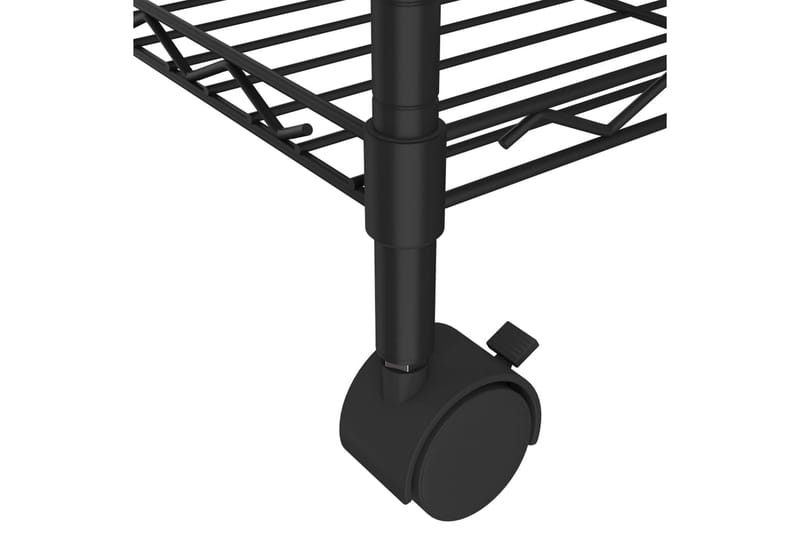 Opbevaringsstativ med 3 hylder & hjul 60x35x81cm 150 kg sort - Sort - Opbevaring - Hylder & Reoler - Væghylde & vægreol