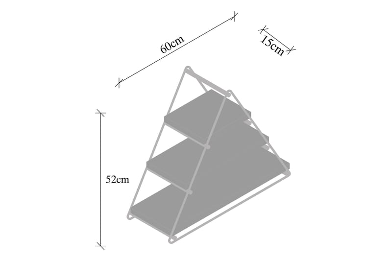 Raceme væghylde 60x15 cm 3 Hylder - Opbevaring - Hylder & Reoler - Væghylde & vægreol