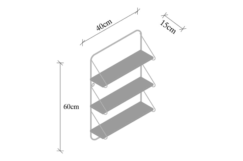 Rinorea Hylde 60x15 cm 3 Hylder - Opbevaring - Hylder & Reoler - Væghylde & vægreol