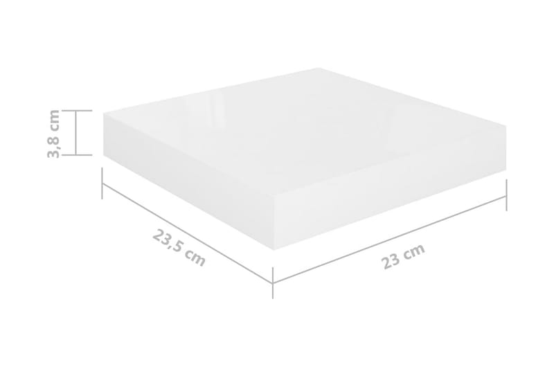 svævehylde 23x23,5x3,8 cm MDF hvid højglans - Hvid - Opbevaring - Hylder & Reoler - Væghylde & vægreol