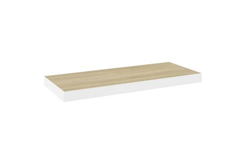 svævehylder 2 stk. 60x23,5x3,8 cm MDF egetræsfarve og hvid - Hvid - Opbevaring - Hylder & Reoler - Væghylde & vægreol