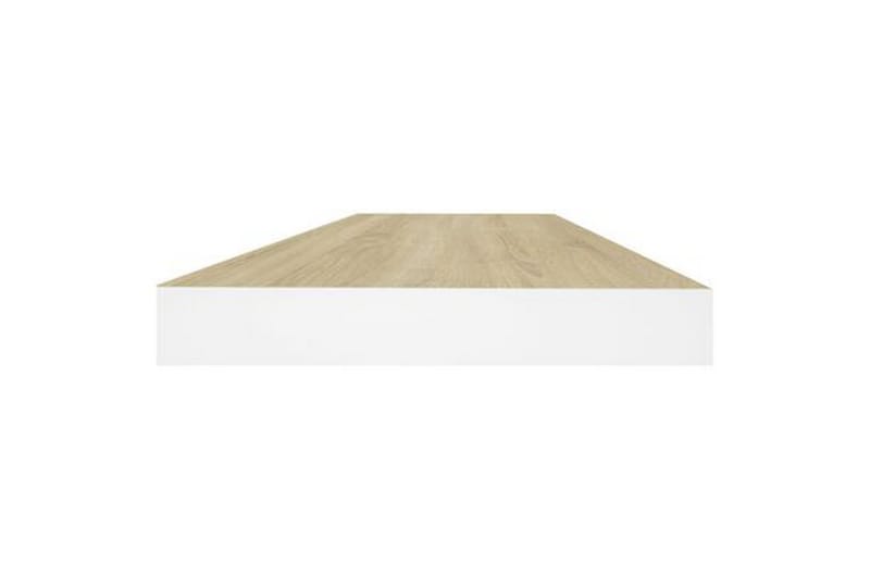 svævehylder 2 stk. 60x23,5x3,8 cm MDF egetræsfarve og hvid - Hvid - Opbevaring - Hylder & Reoler - Væghylde & vægreol