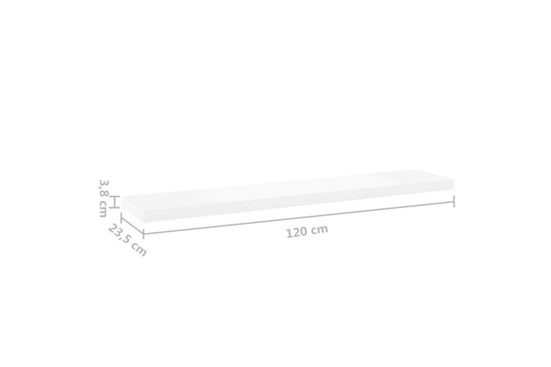 svævehylder 4 stk. 120x23,5x3,8 cm MDF egetræsfarve og hvid - Hvid - Opbevaring - Hylder & Reoler - Væghylde & vægreol