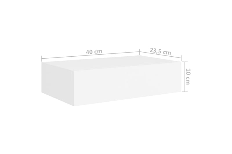 væghængt hylde med skuffe 40x23,5x10 cm MDF hvid - Hvid - Opbevaring - Hylder & Reoler - Væghylde & vægreol